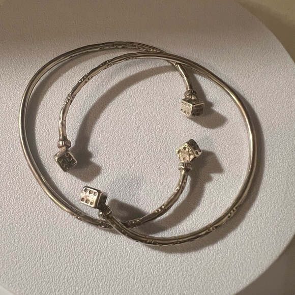 Vintage West Indian Sterling Silver Bangle Set - Picture 3 of 10